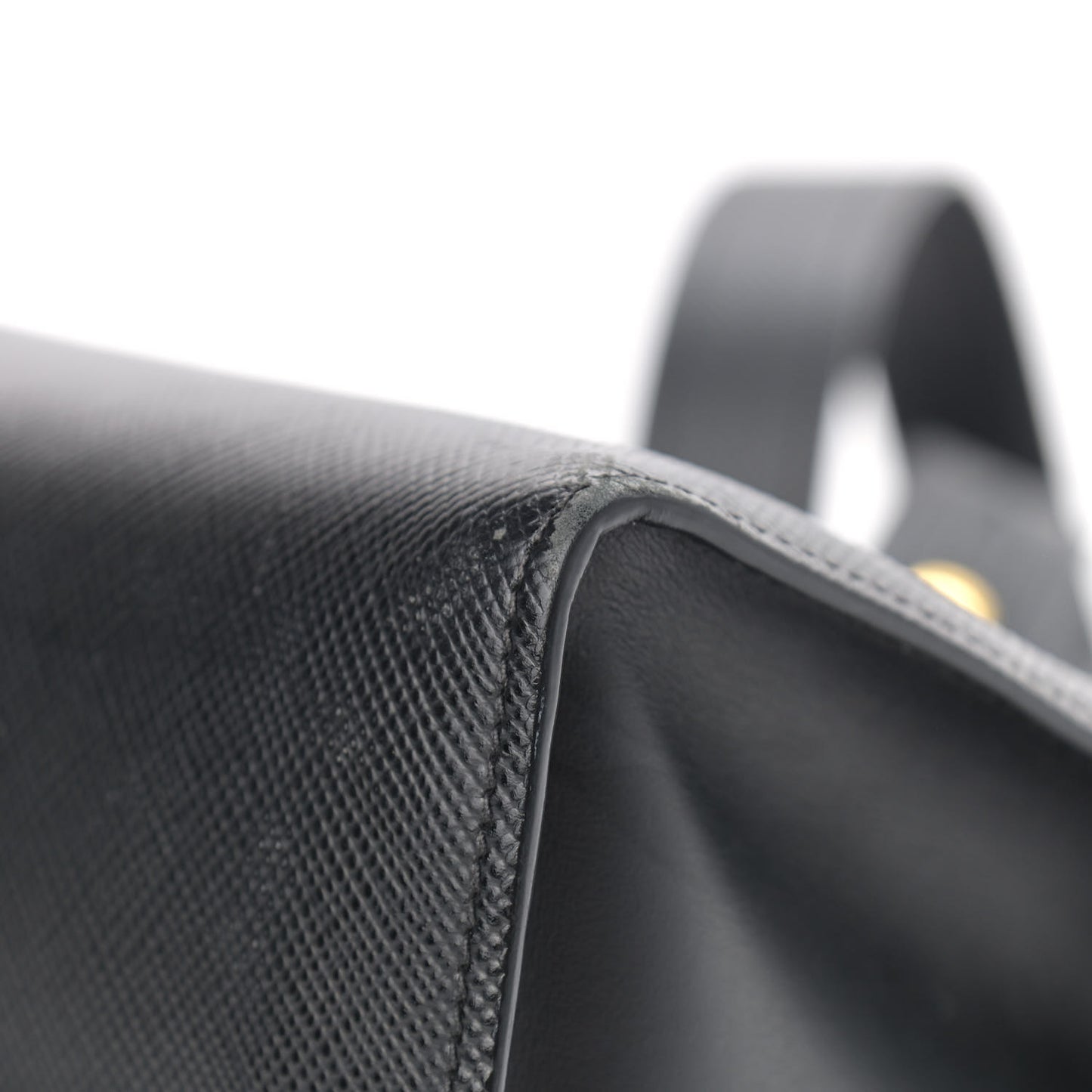 Saffiano Cuir Calfskin Large Monochrome Top Handle Tote Black