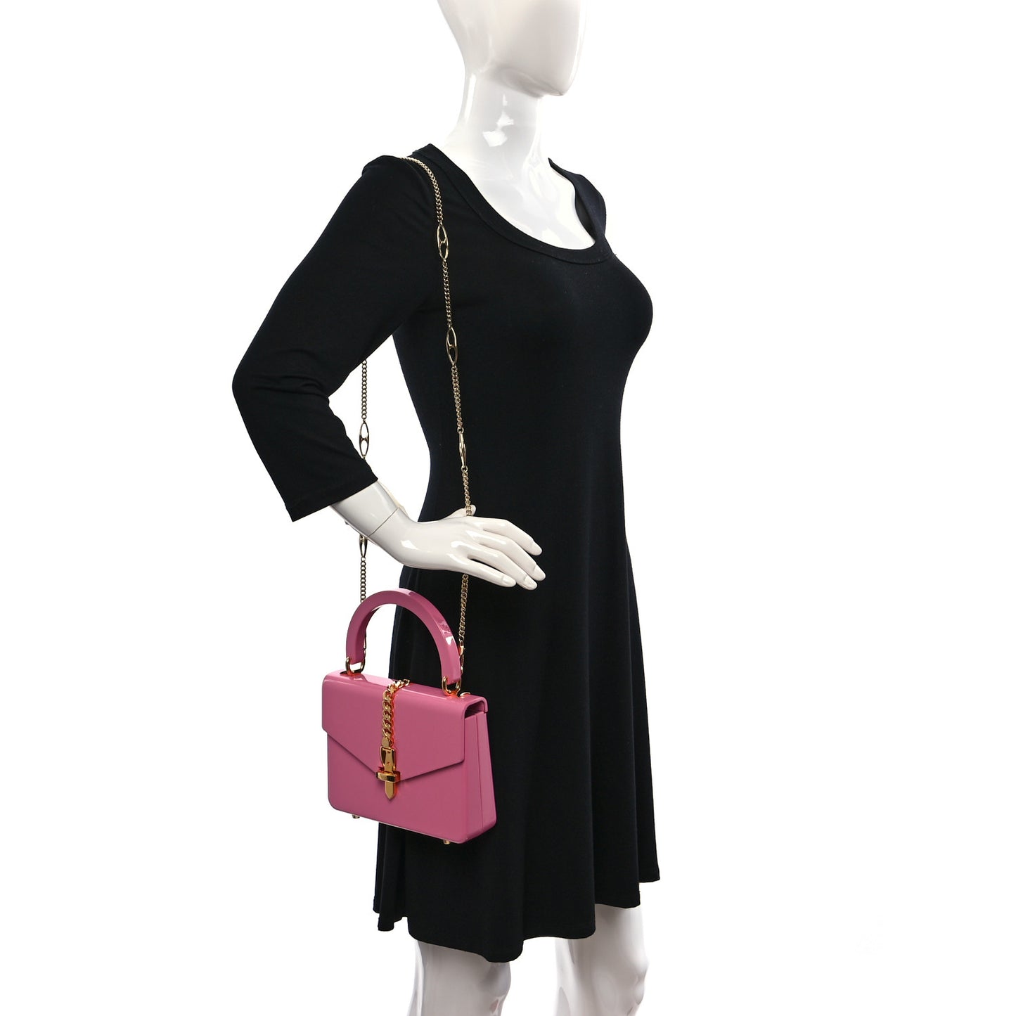 Plexiglass Mini Sylvie 1969 Top Handle Bag Pink