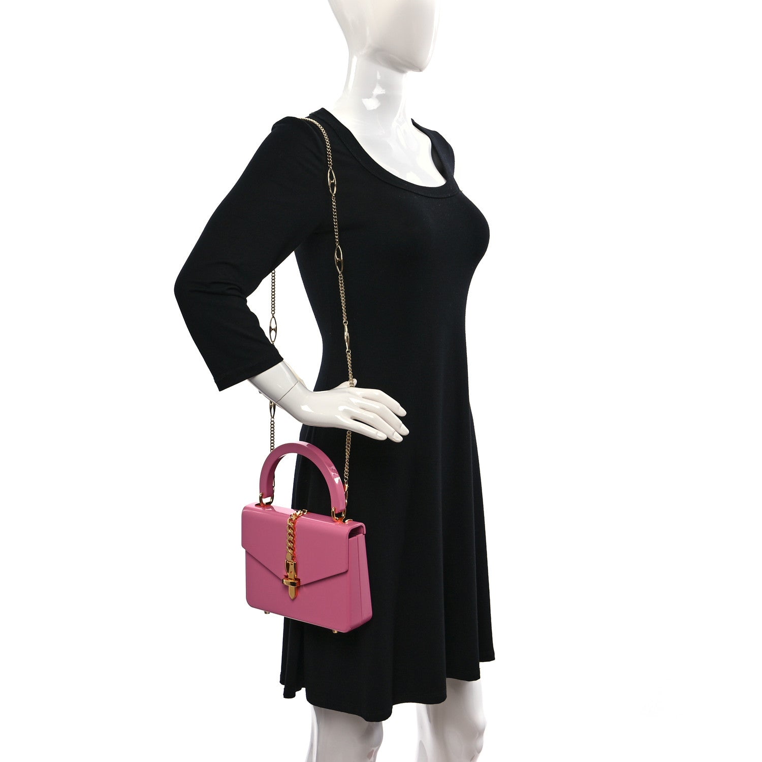 Gucci Plexiglass Mini Sylvie 1969 Top Handle Bag Pink 2 of 10