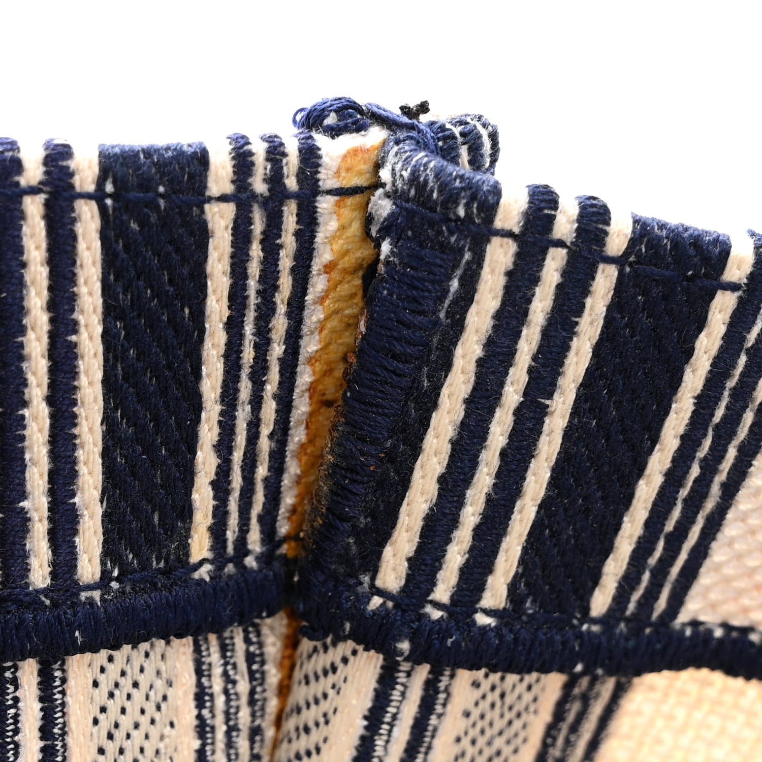 Christian Dior Canvas Embroidered Forte Dei Marmi Striped Book Tote Blue 10 of 22