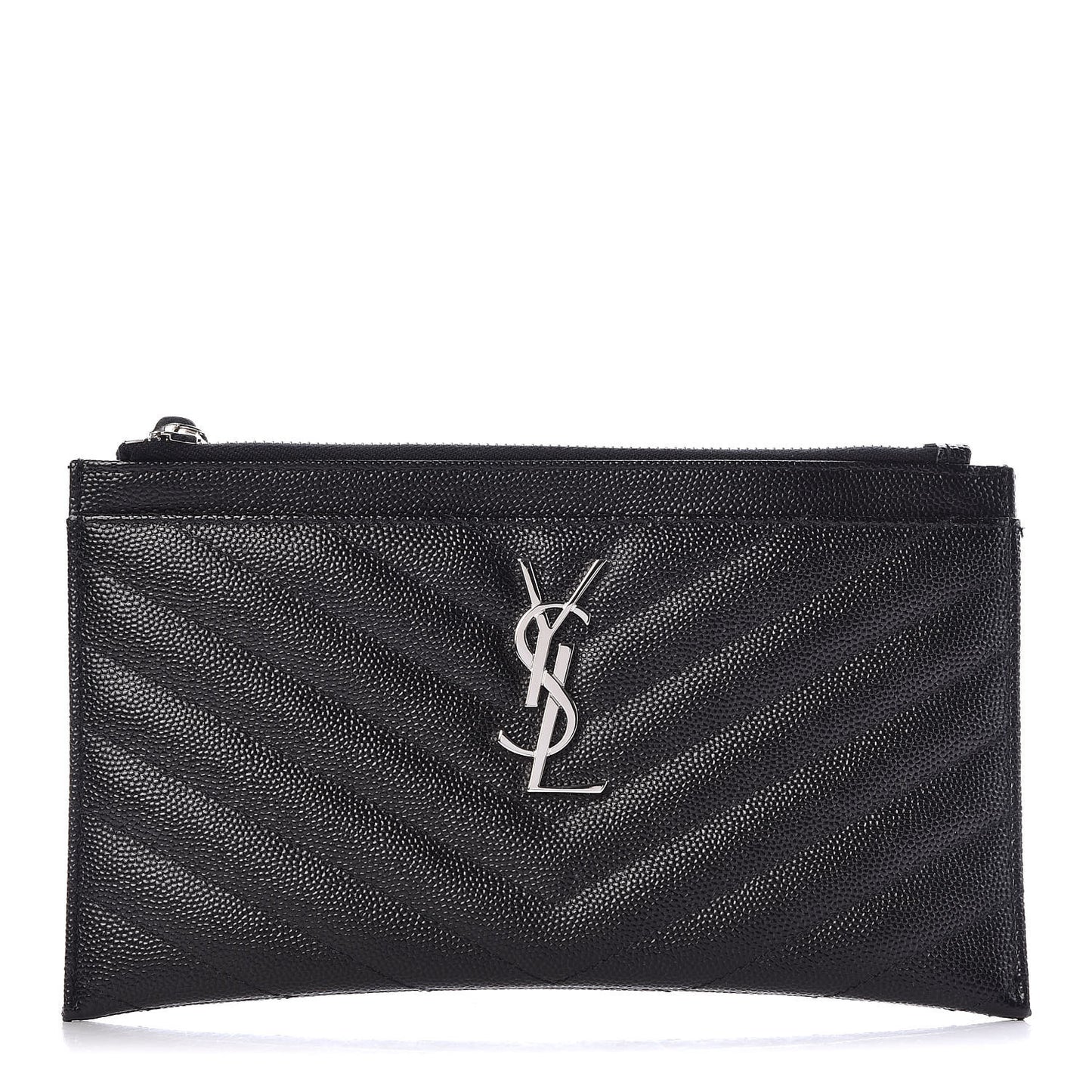 Grain De Poudre Chevron Monogram Bill Pouch Black