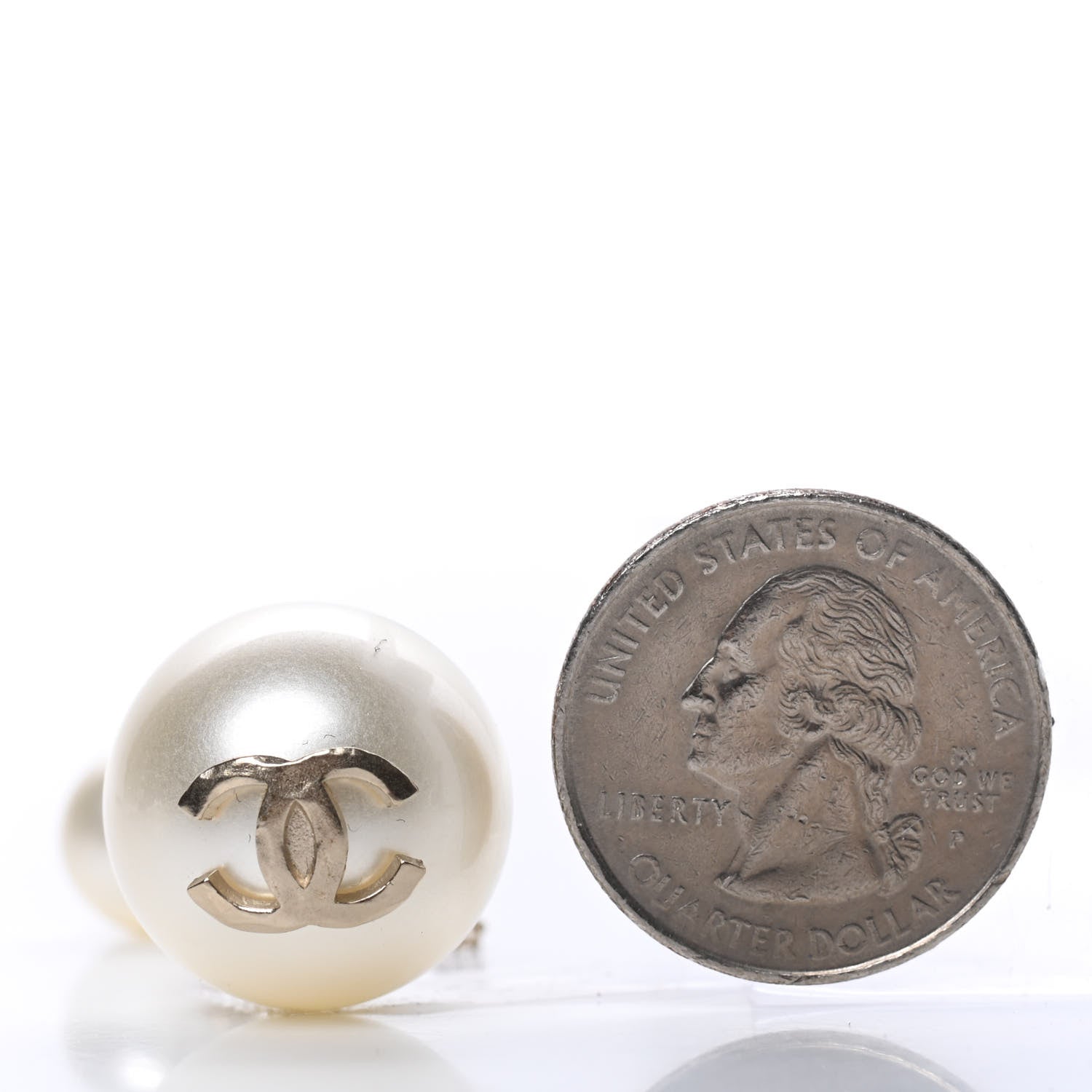 Chanel Pearl CC Chain Drop Earrings Gold 4 of 6