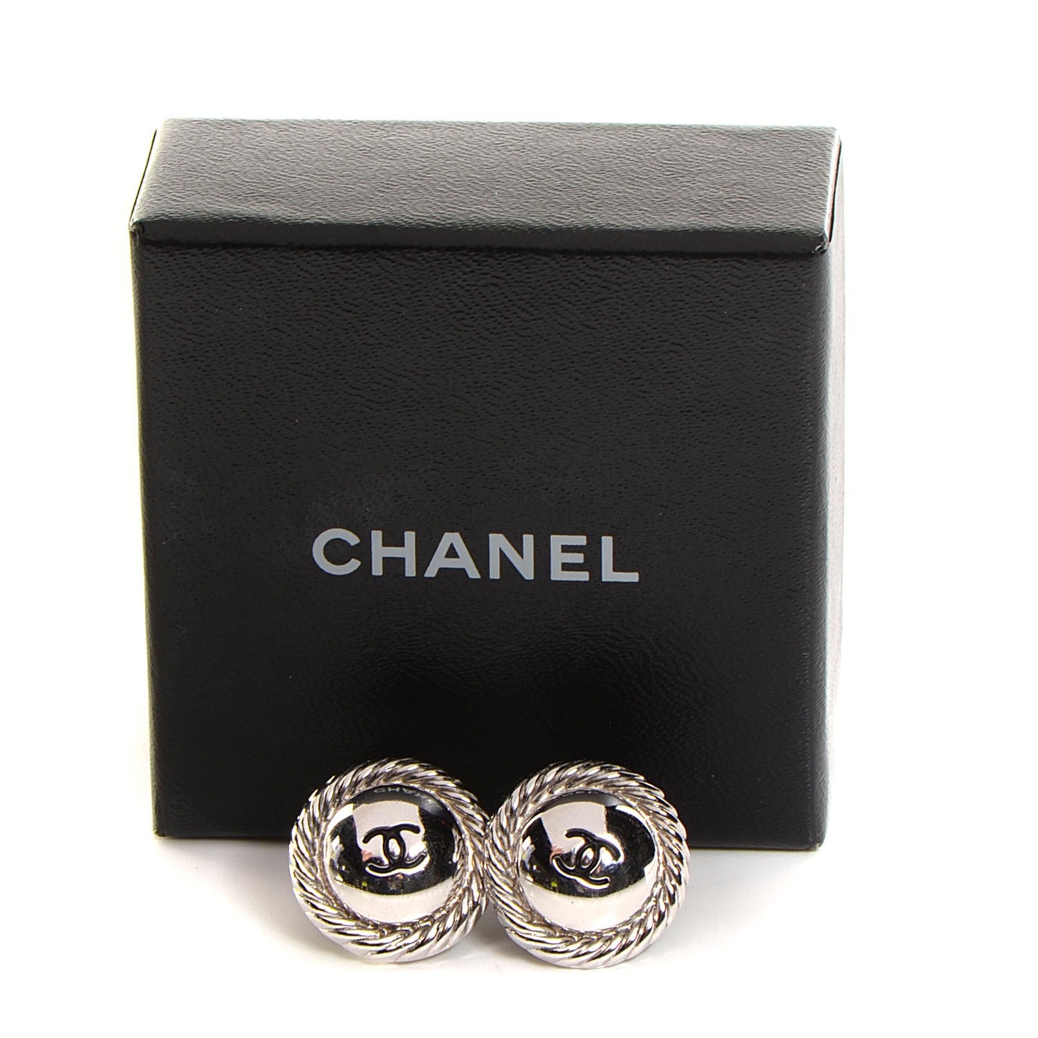 Chanel CC Clip On Earrings Silver 5 of 5
