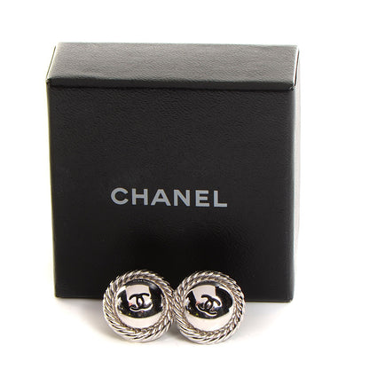 Chanel CC Clip On Earrings Silver 5 of 5