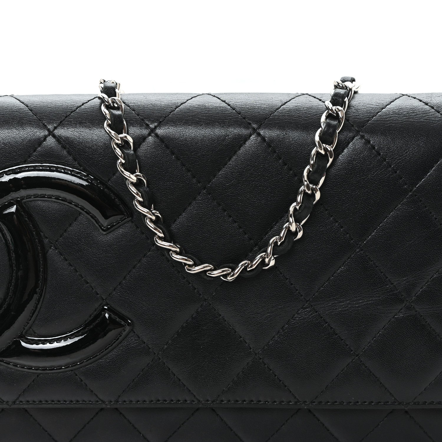 Chanel Calfskin Quilted Cambon Wallet on Chain WOC Black 9 of 13