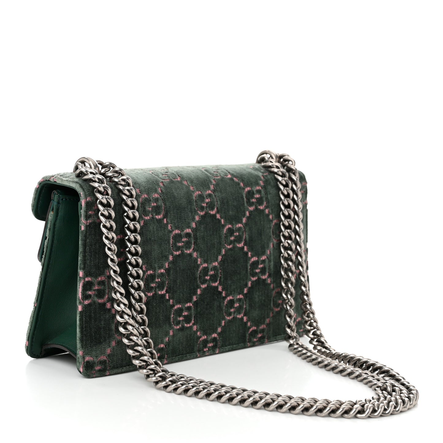Velvet Moon Calfskin Crystal GG Monogram Small Dionysus Shoulder Bag Avio Dusty Pink Black Diamond