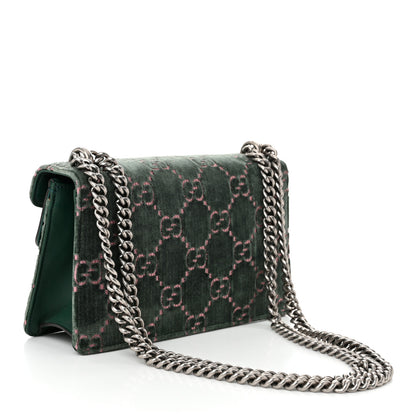 Gucci Velvet Moon Calfskin Crystal GG Monogram Small Dionysus Shoulder Bag Avio Dusty Pink Black Diamond 3 of 10