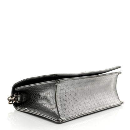 Christian Dior Metallic Patent Micro-Cannage Medium Diorama Flap Bag Silver 4 of 10