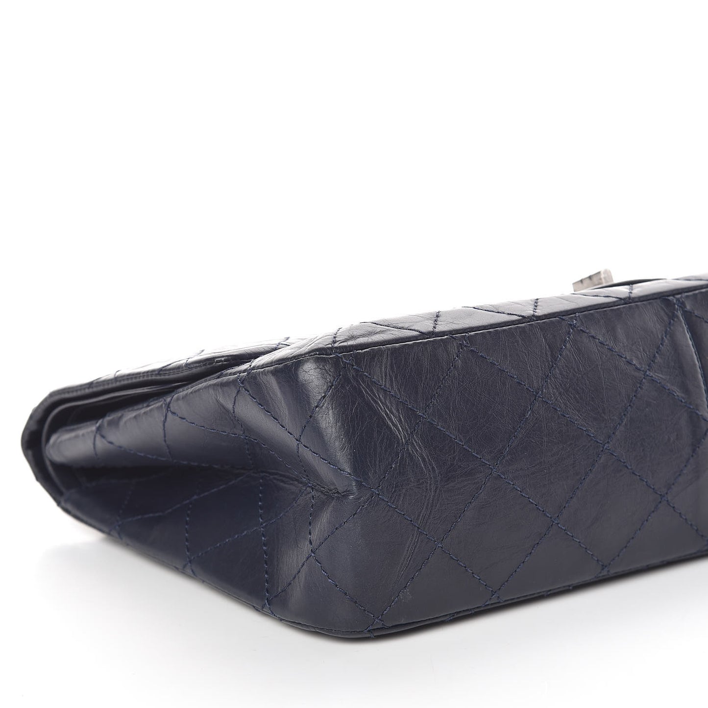 Aged Calfskin Quilted 2.55 Reissue 227 Flap Navy Blue