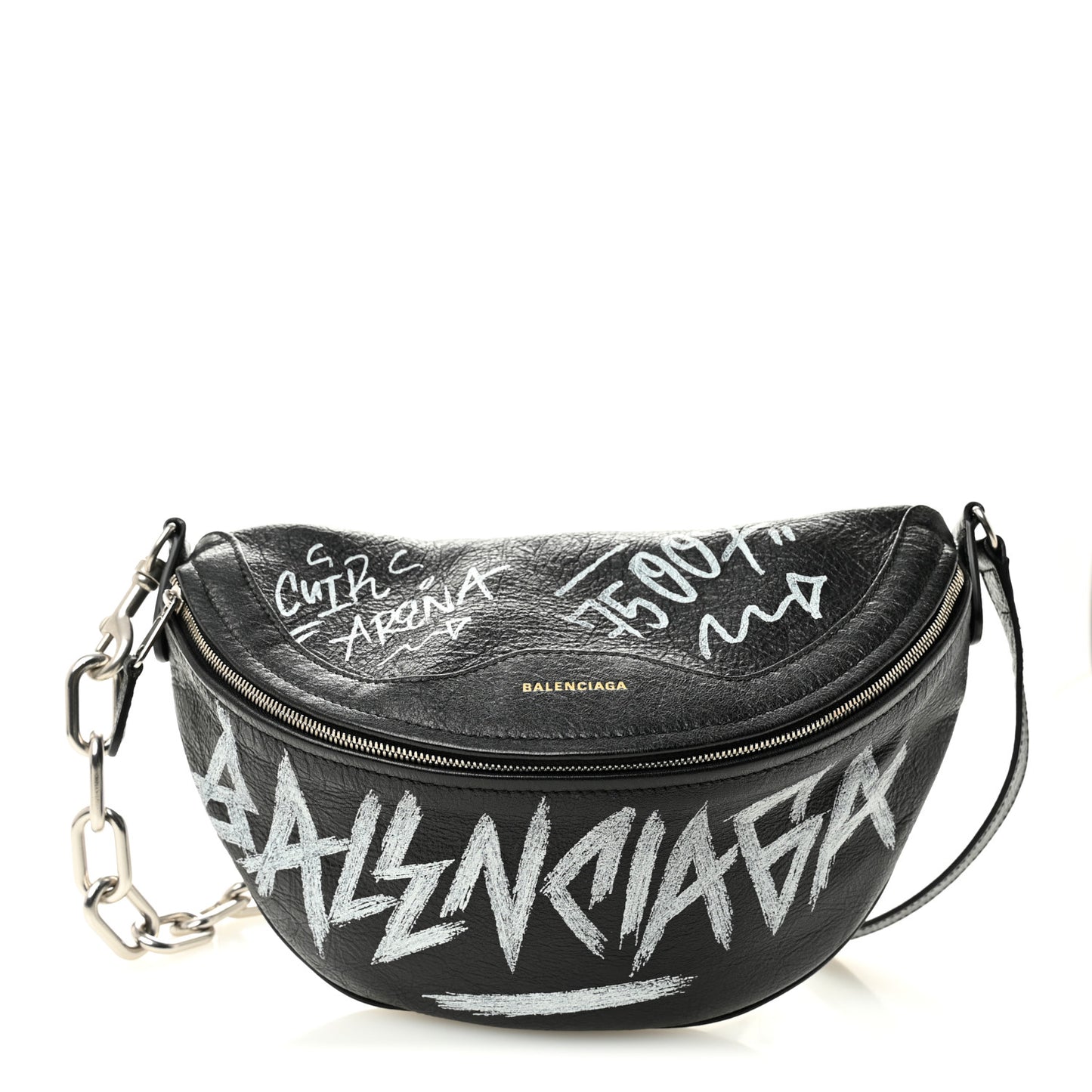 Agneau Arena Graffiti All Over XS Souvenir Belt Bag Black White