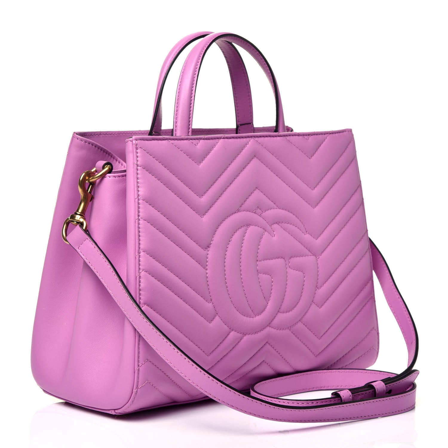 Gucci Calfskin Matelasse Small GG Marmont Tote Candy Mousse 4 of 10