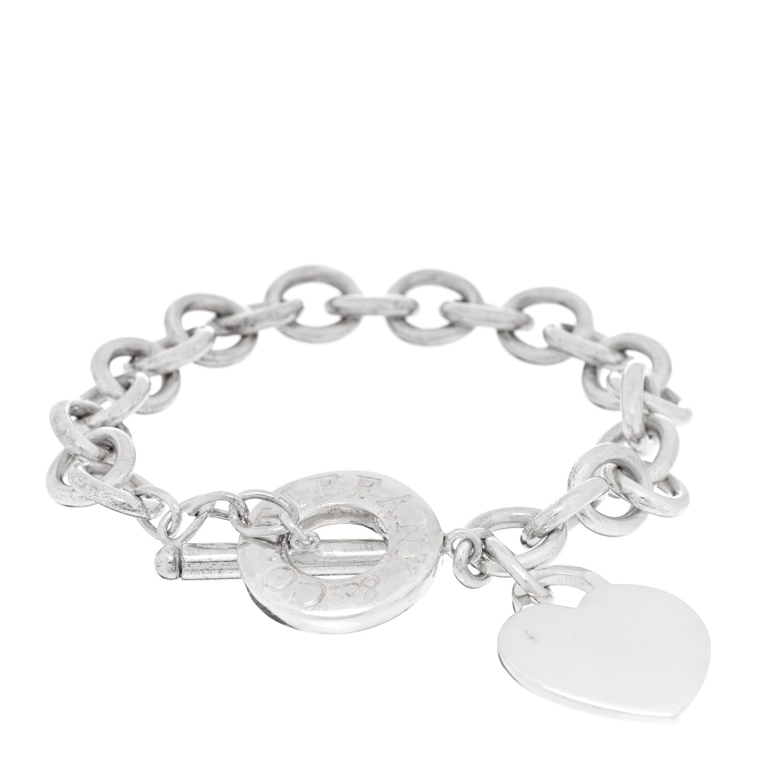 Tiffany Sterling Silver Heart Tag Toggle Bracelet 1 of 3