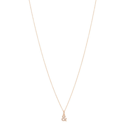 Tiffany 18K Rose Gold Diamond Small Ampersand Pendant Necklace 1 of 3