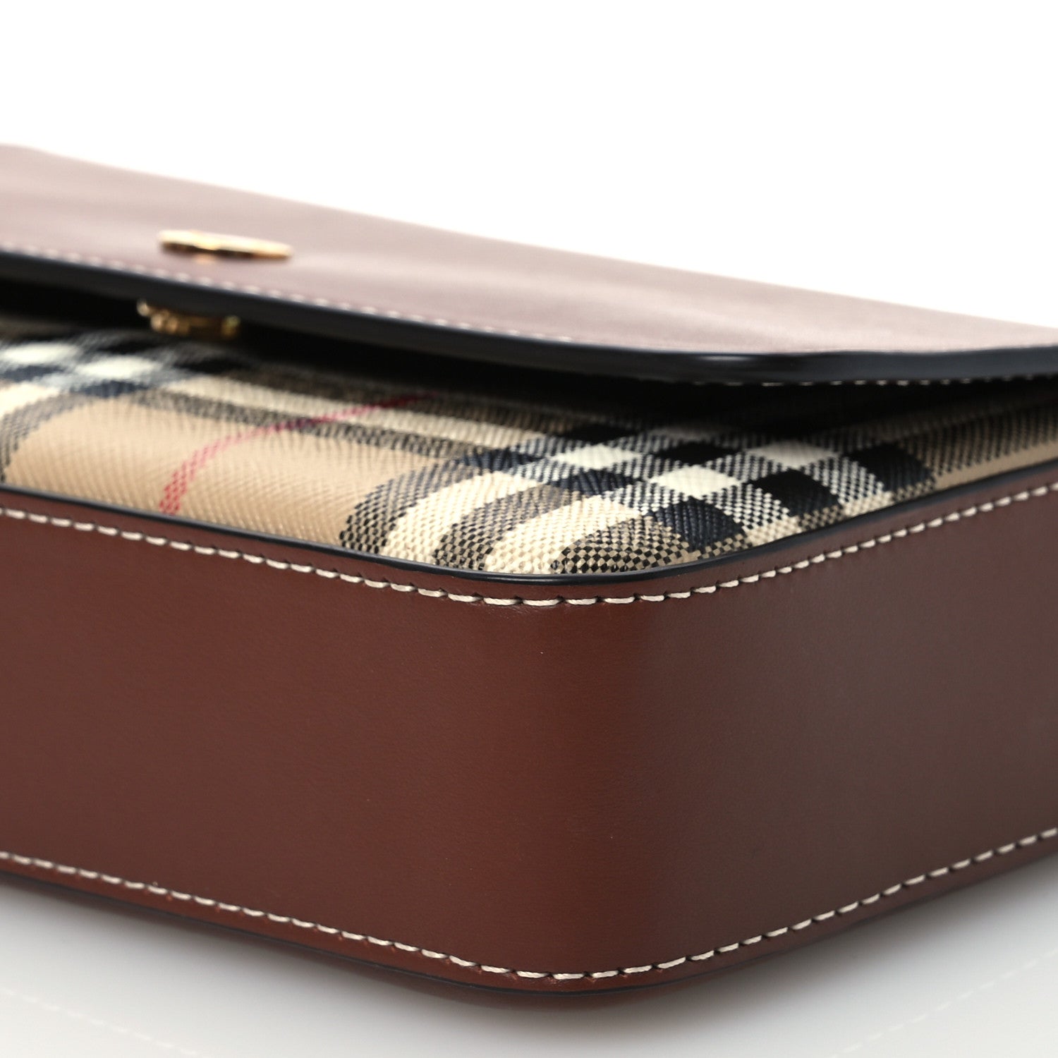 Burberry Calfskin Vintage Check New Hampshire Bag Archive Beige Tan 10 of 13