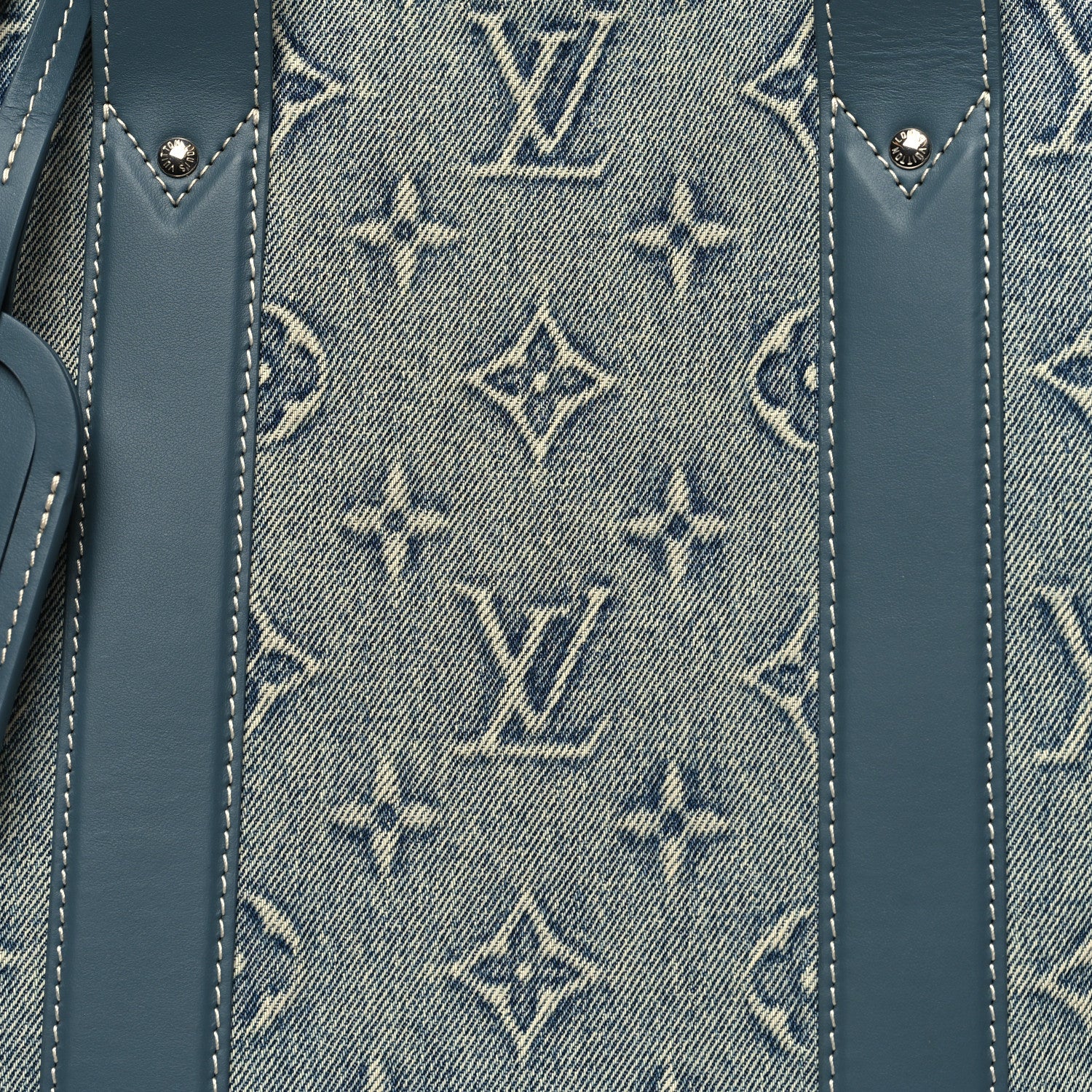Louis Vuitton Monogram Washed Denim Weekend Tote NM 7 of 9