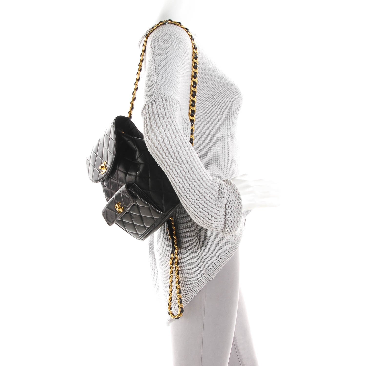 Chanel Lambskin Quilted Backpack Black 2 of 9