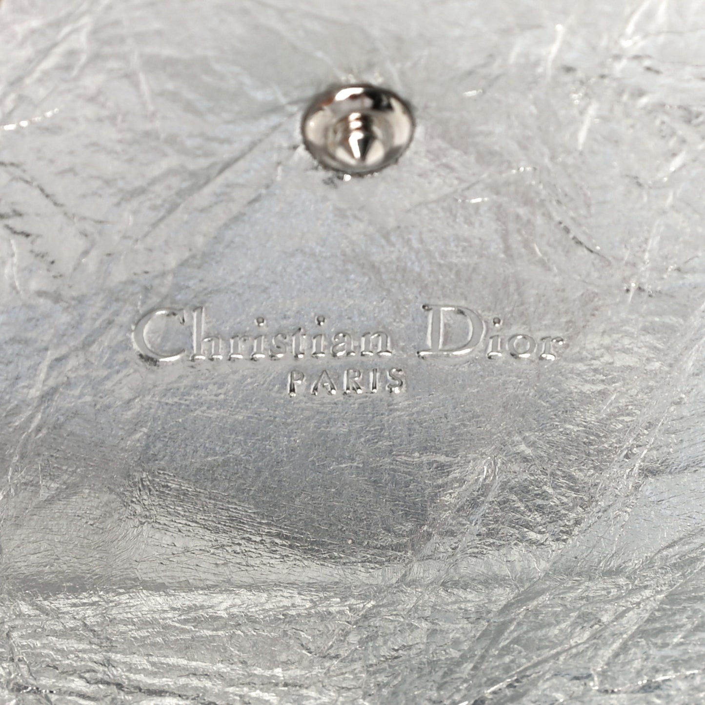 Metallic Calfskin Cannage Diorama Elancee Wallet Silver
