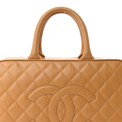Chanel Caviar Quilted Large Bowler Bag Beige 8 of 12