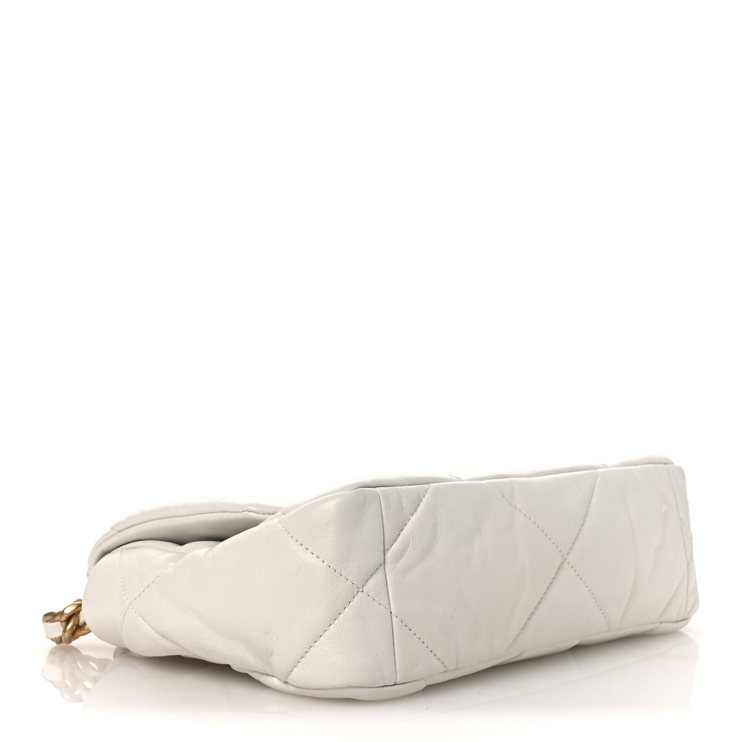 Chanel Goatskin Quilted Medium Chanel 19 Flap White 4 of 12