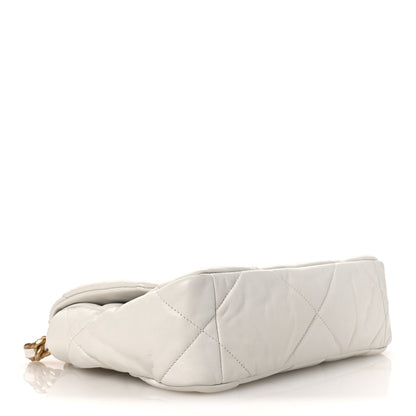 Chanel Goatskin Quilted Medium Chanel 19 Flap White 4 of 12