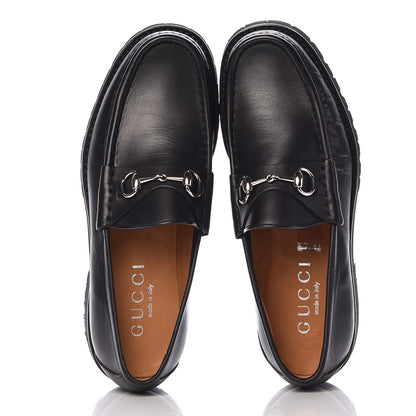 Gucci Laredo Calfskin Mens Horsebit Loafers 9 Black 7 of 14