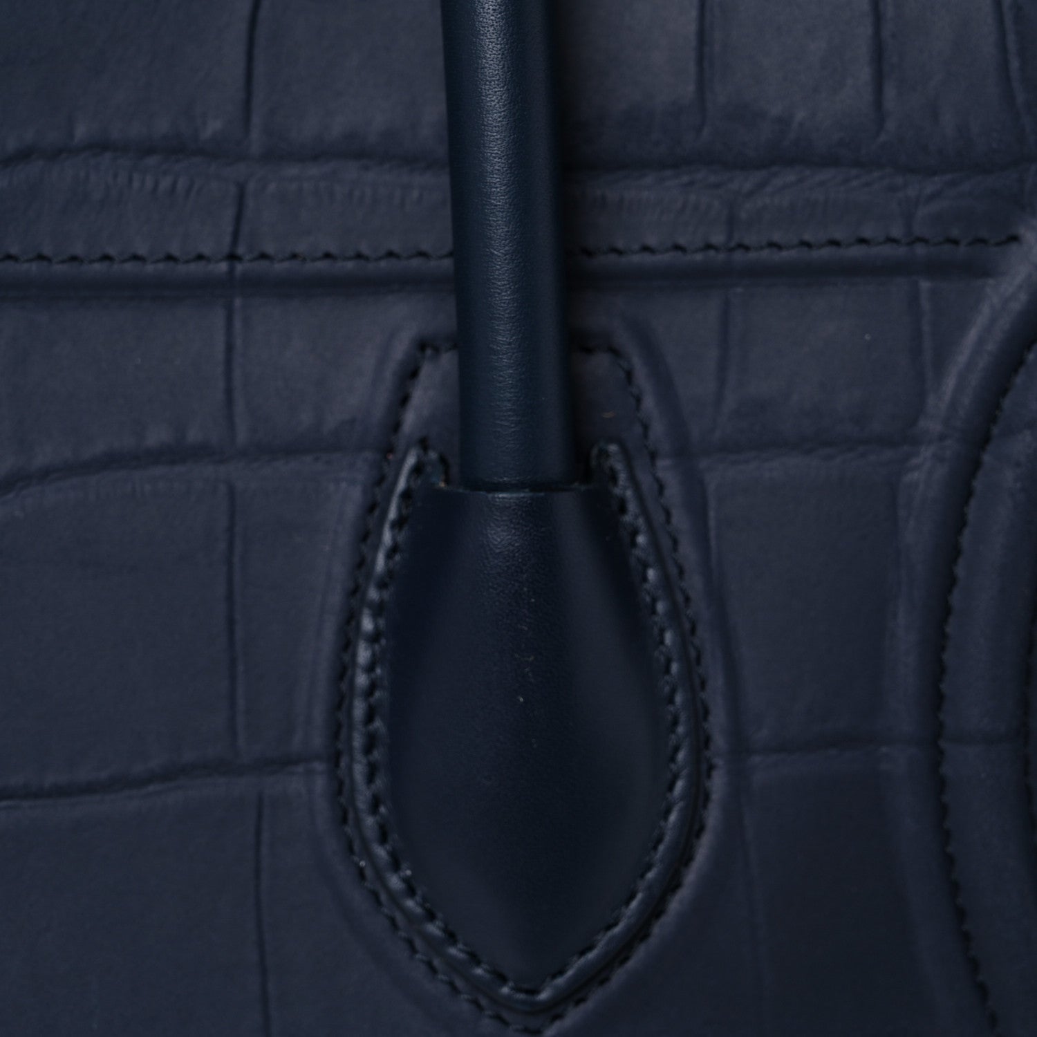 Celine Crocodile Embossed Calfskin Medium Phantom Luggage Navy Blue 19 of 24