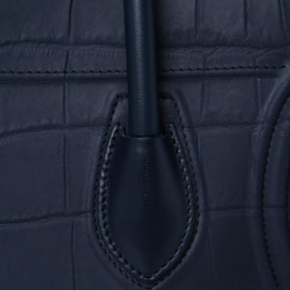 Celine Crocodile Embossed Calfskin Medium Phantom Luggage Navy Blue 19 of 24