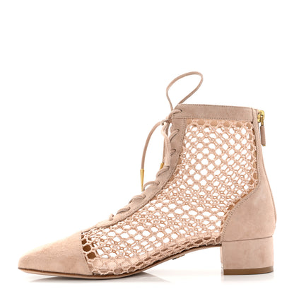 Christian Dior Suede Resille Naughtily-D 30mm Ankle Boots 36.5 Nude 1 of 11