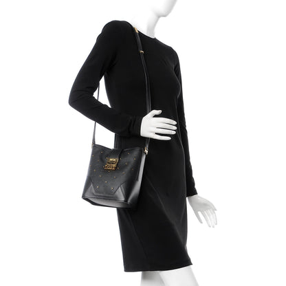MCM Coated Canvas Mini Claudia Studs Crossbody Bag Black 2 of 6
