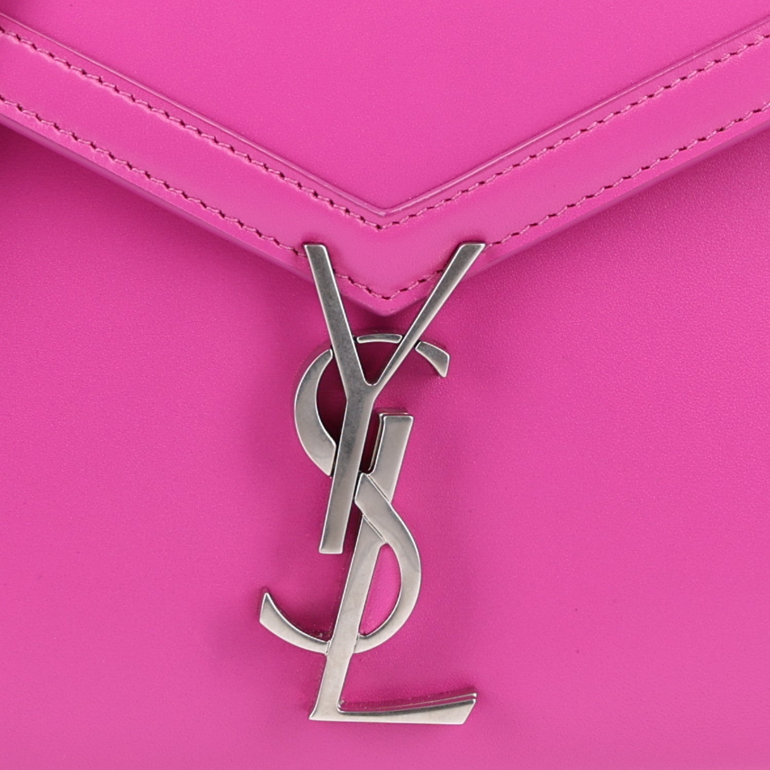 Saint Laurent Calfskin Mini Classic Monogram Cassandra Top Handle Bag Electric Fuchsia 9 of 11
