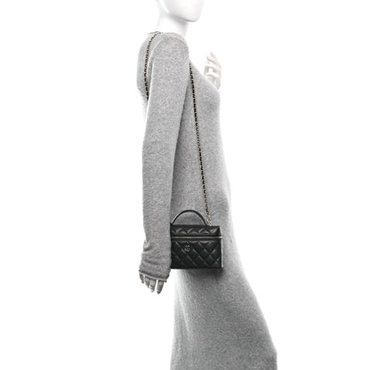 Chanel Caviar Quilted Top Handle Slim Vanity With Chain Black 2 of 11