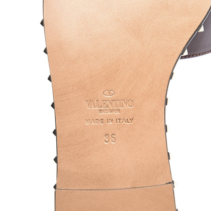 Valentino Garavani Nappa Soul Rockstud Flat Slide Sandals 36 Brown 9 of 10
