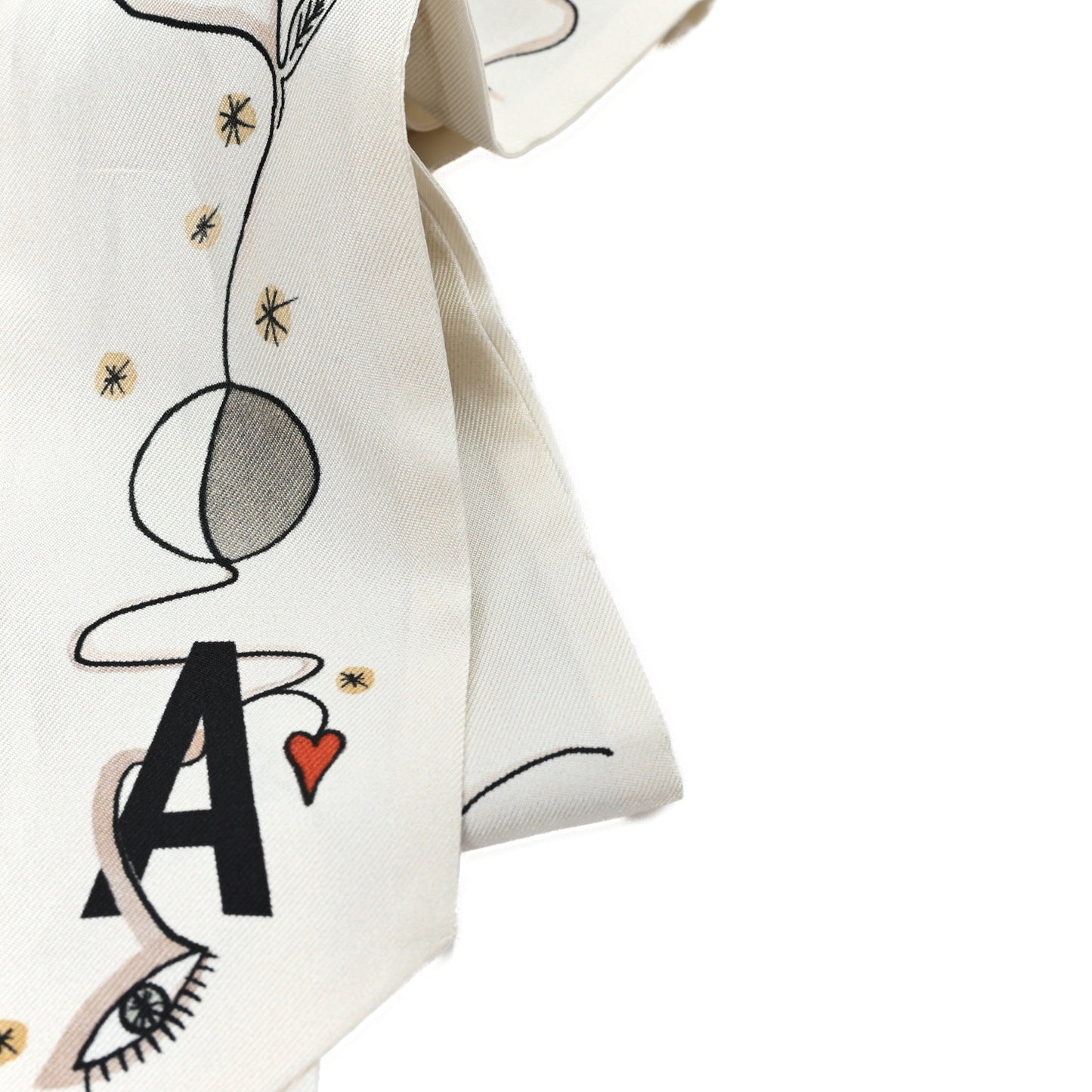 Silk ABCDior Mitzah "A" Scarf Off White