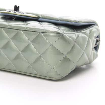 Chanel Patent Calfskin Quilted Mini Rectangular Flap Light Blue 10 of 15