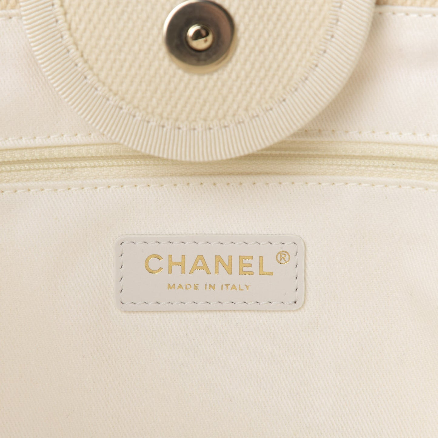 Canvas Pearl Medium Deauville Tote Ecru Beige