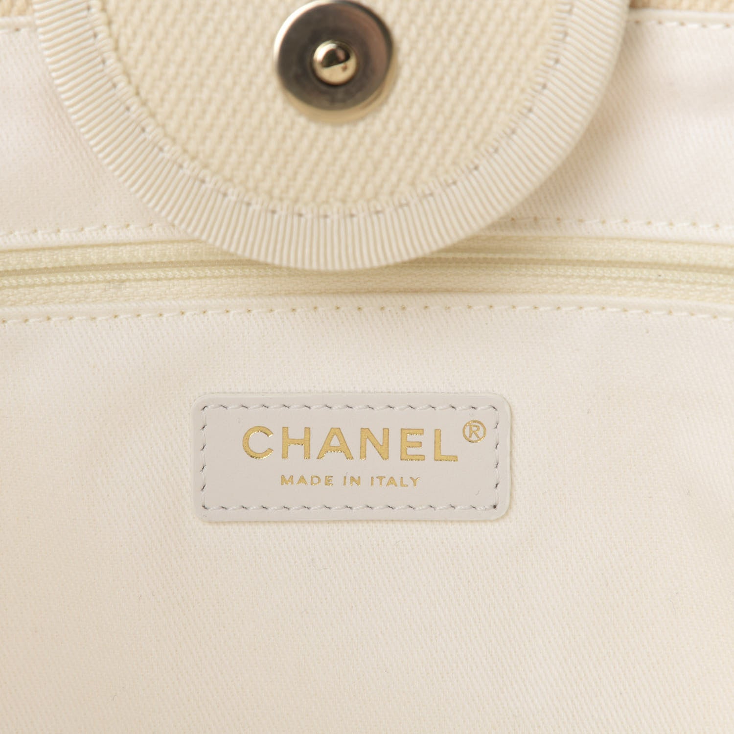 Chanel Canvas Pearl Medium Deauville Tote Ecru Beige 8 of 10