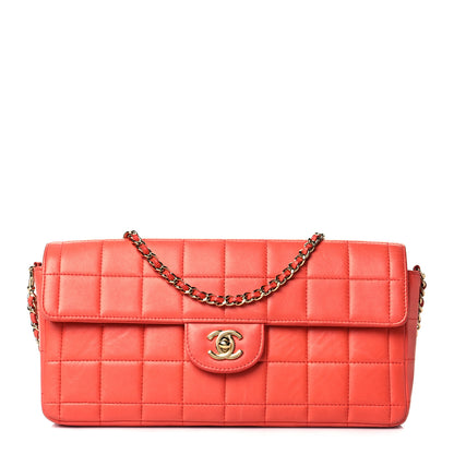 Chanel Lambskin East West Chocolate Bar Flap Orange 1 of 15