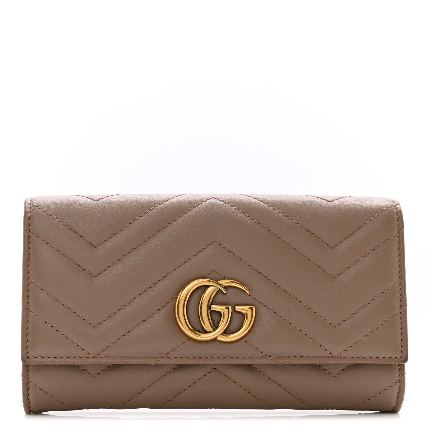 Calfskin Matelasse GG Marmont Continental Wallet Porcelain Rose