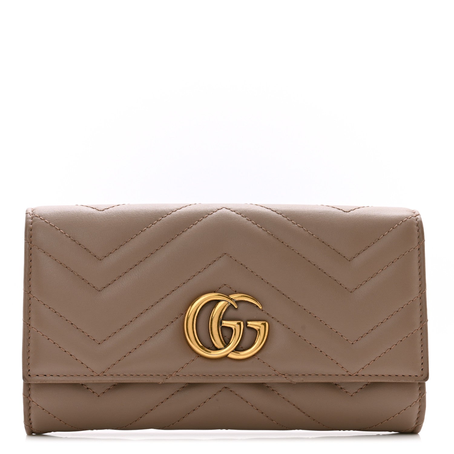 Gucci Calfskin Matelasse GG Marmont Continental Wallet Porcelain Rose 1 of 10