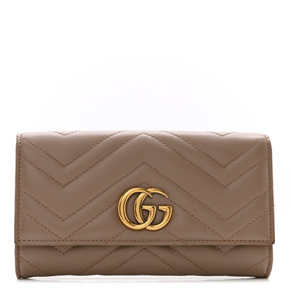 Gucci Calfskin Matelasse GG Marmont Continental Wallet Porcelain Rose 1 of 10