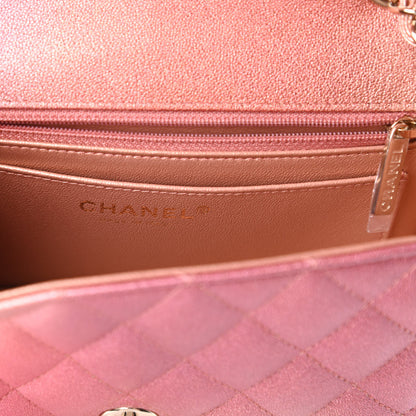 Chanel Metallic Lambskin Quilted Ombre Mini Rectangular Flap Pink 8 of 11