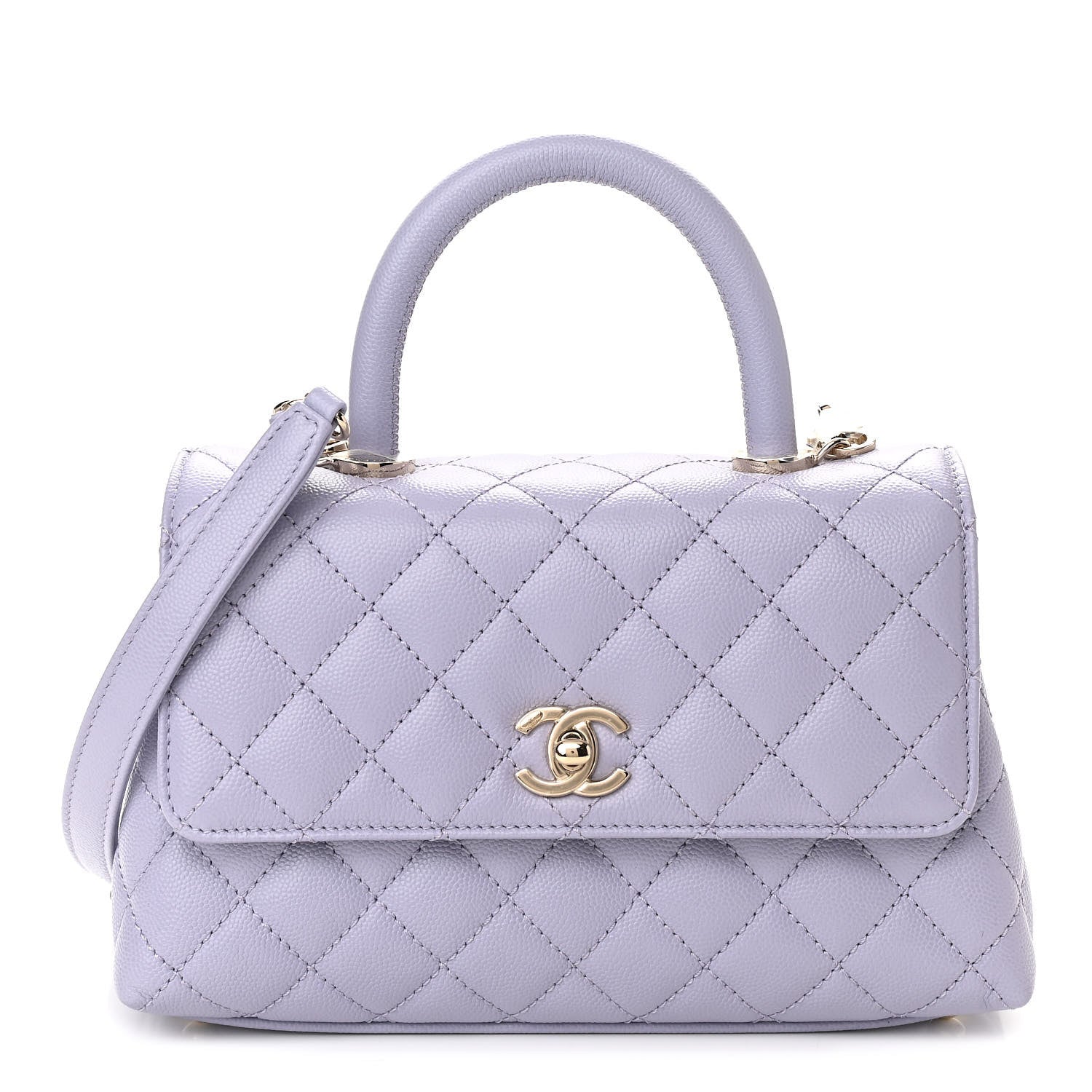 Chanel Caviar Quilted Mini Coco Handle Flap Light Purple 1 of 10