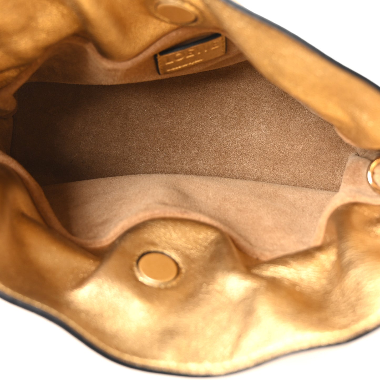Metallic Calfskin Mini Chain Flamenco Knot Clutch Gold