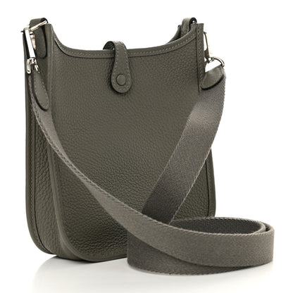 Hermes Taurillon Clemence Evelyne TPM Gris Meyer 3 of 10