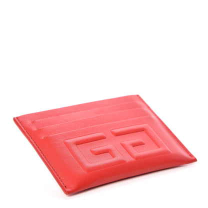 Givenchy Lambskin Logo Emblem Card Holder Red 4 of 8