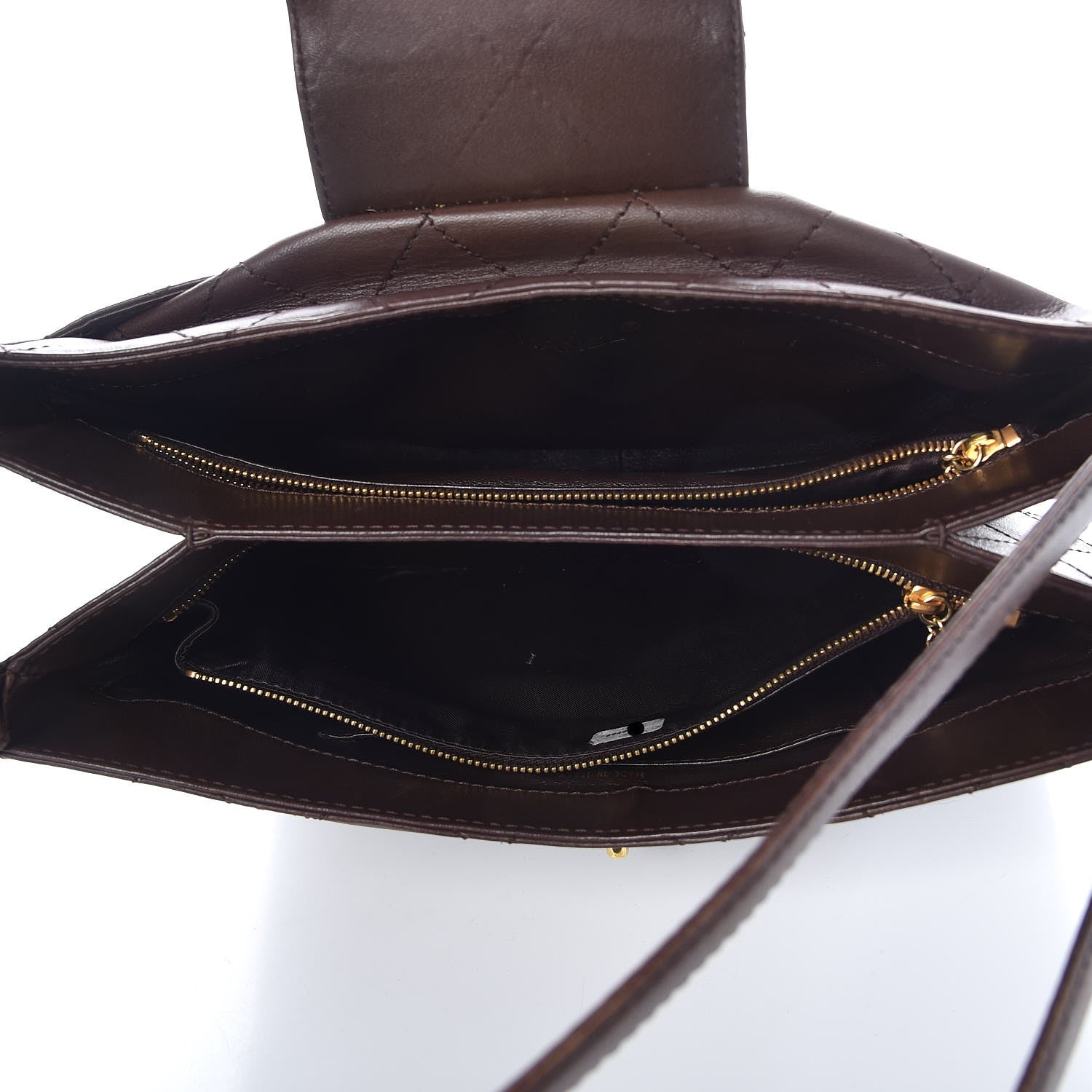 Chanel CHANE Lambskin Stitched Shoulder Bag Brown 5 of 16