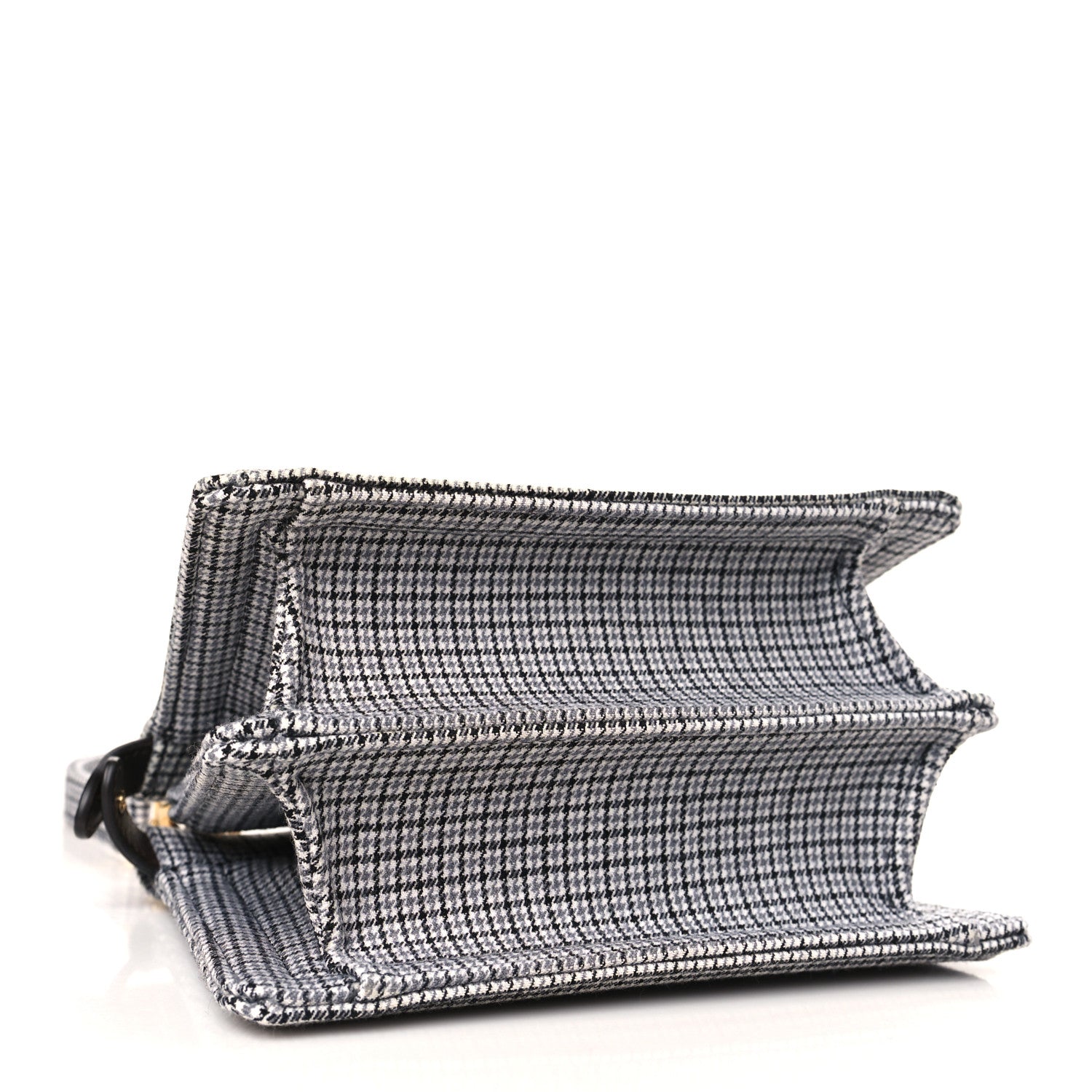 Fendi Wool Fabric Jacquard Cuoio Small Houndstooth FF 1974 Petite Peekaboo I SEE U Satchel Grigio Anthracite 3 of 7