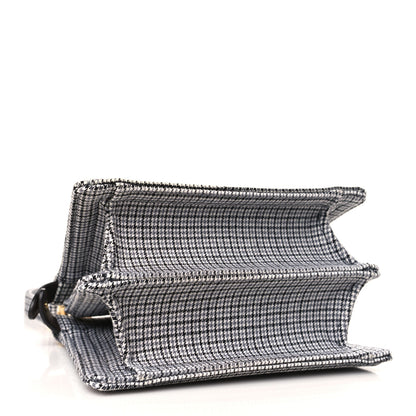 Fendi Wool Fabric Jacquard Cuoio Small Houndstooth FF 1974 Petite Peekaboo I SEE U Satchel Grigio Anthracite 3 of 7