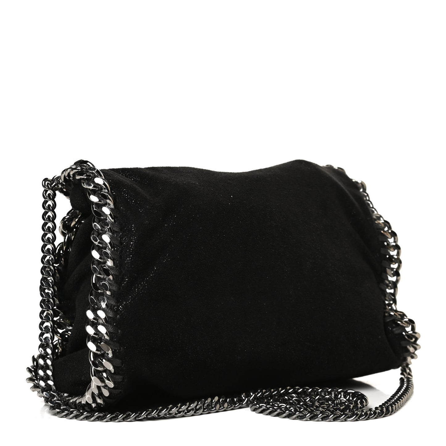 Shaggy Deer Mini Falabella Fold Over Tote Black