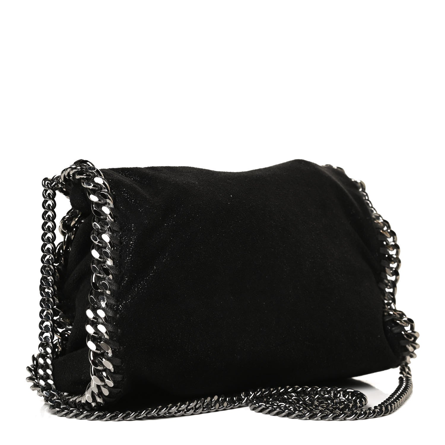 Stella McCartney Shaggy Deer Mini Falabella Fold Over Tote Black 3 of 11